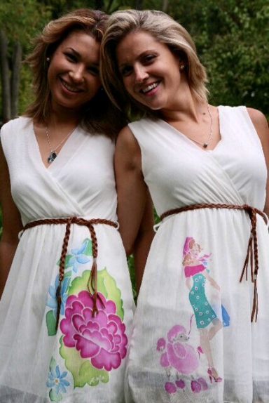 Vestidos de seda pintados a mano